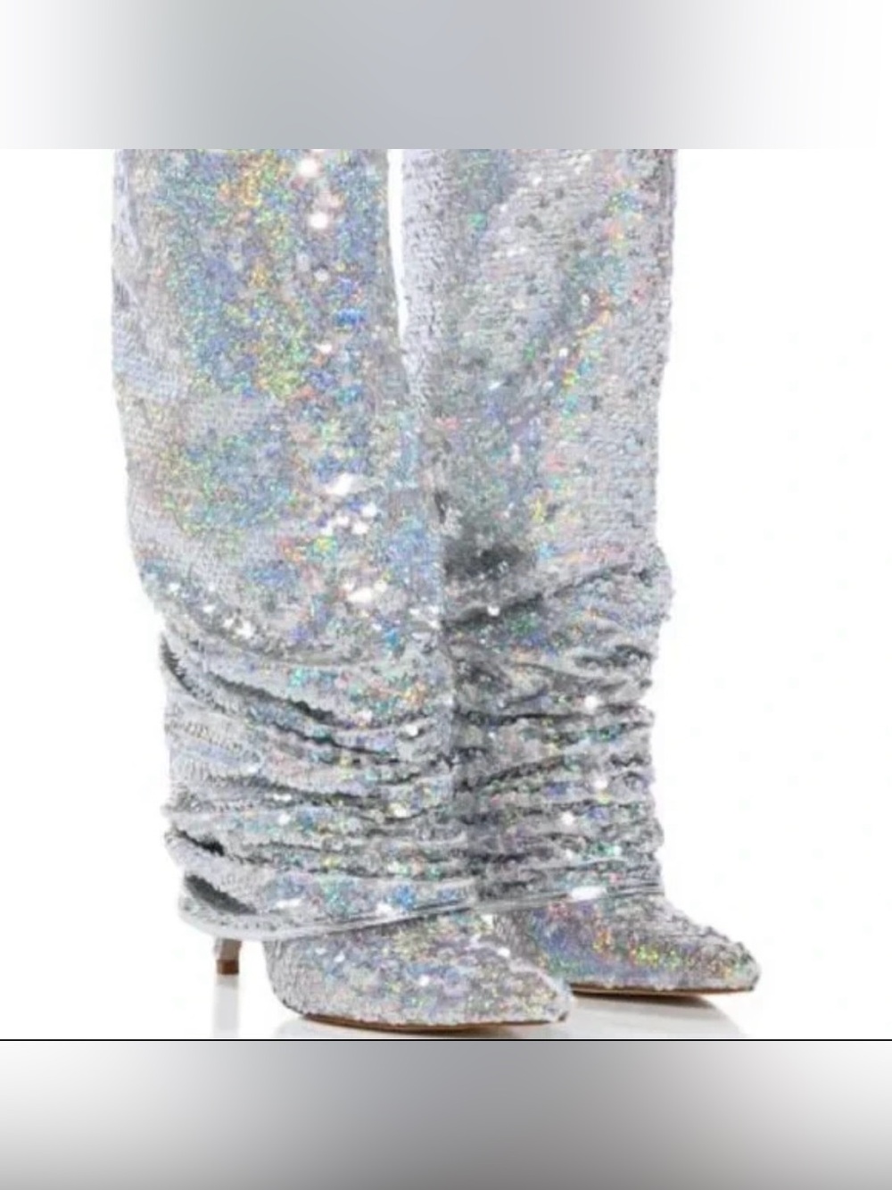 AZALEA WANG NEBULA " LIFES BEST EMBELLISHMENTS " Size: 9 SEQUIN BOOT IN SILVER